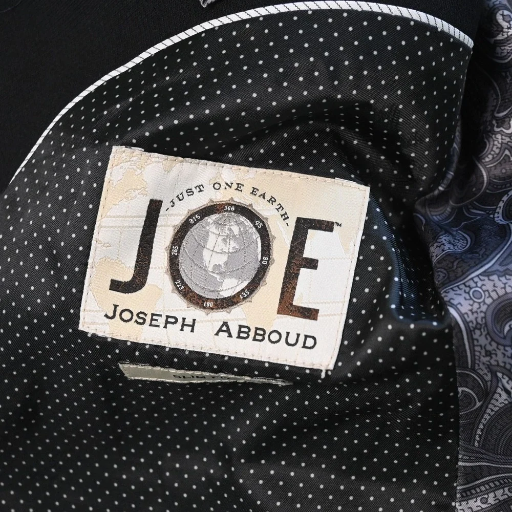 Joseph Abboud 42S Black Super 120s Wool Slim Mens Blazer Suit Jacket Sport Coat